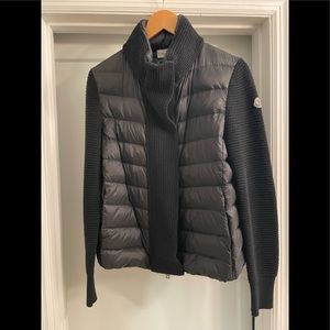 Moncler Cardigan Puffer Jacket with boudin-quilt combo